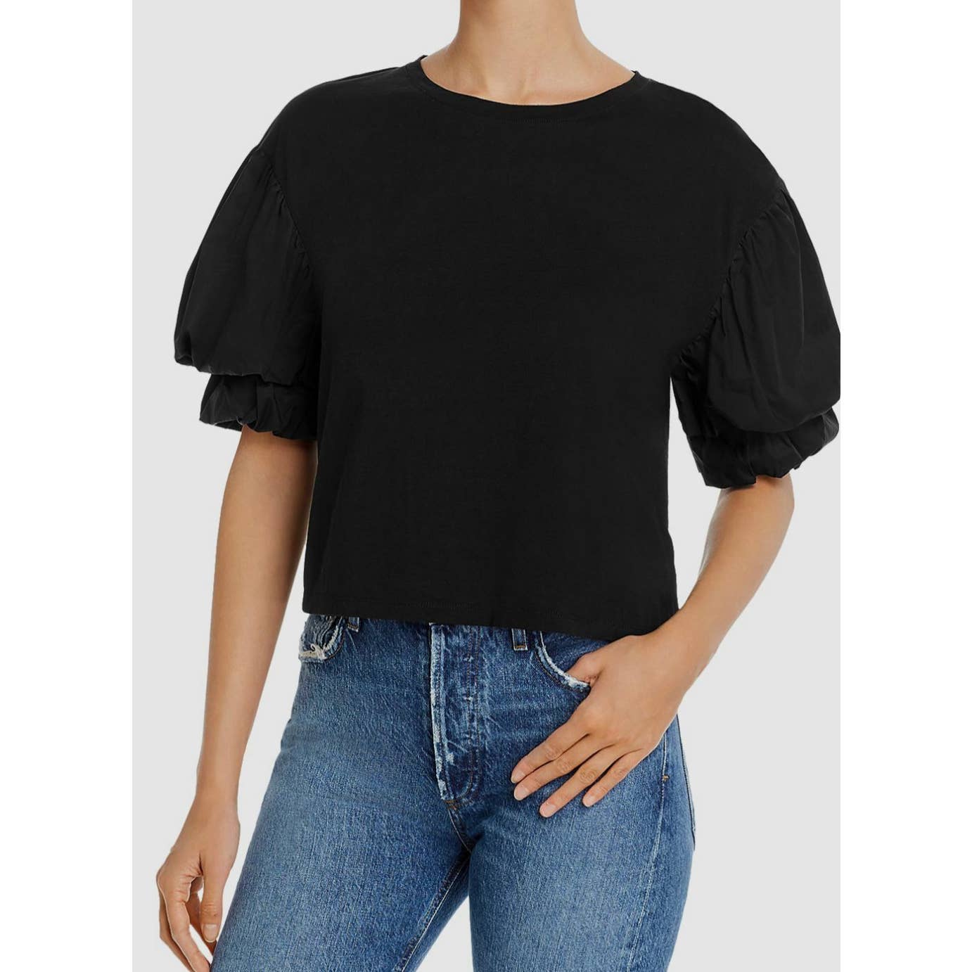 Nwt Joie Bee Black Puffy Sleeve Top; Size Med